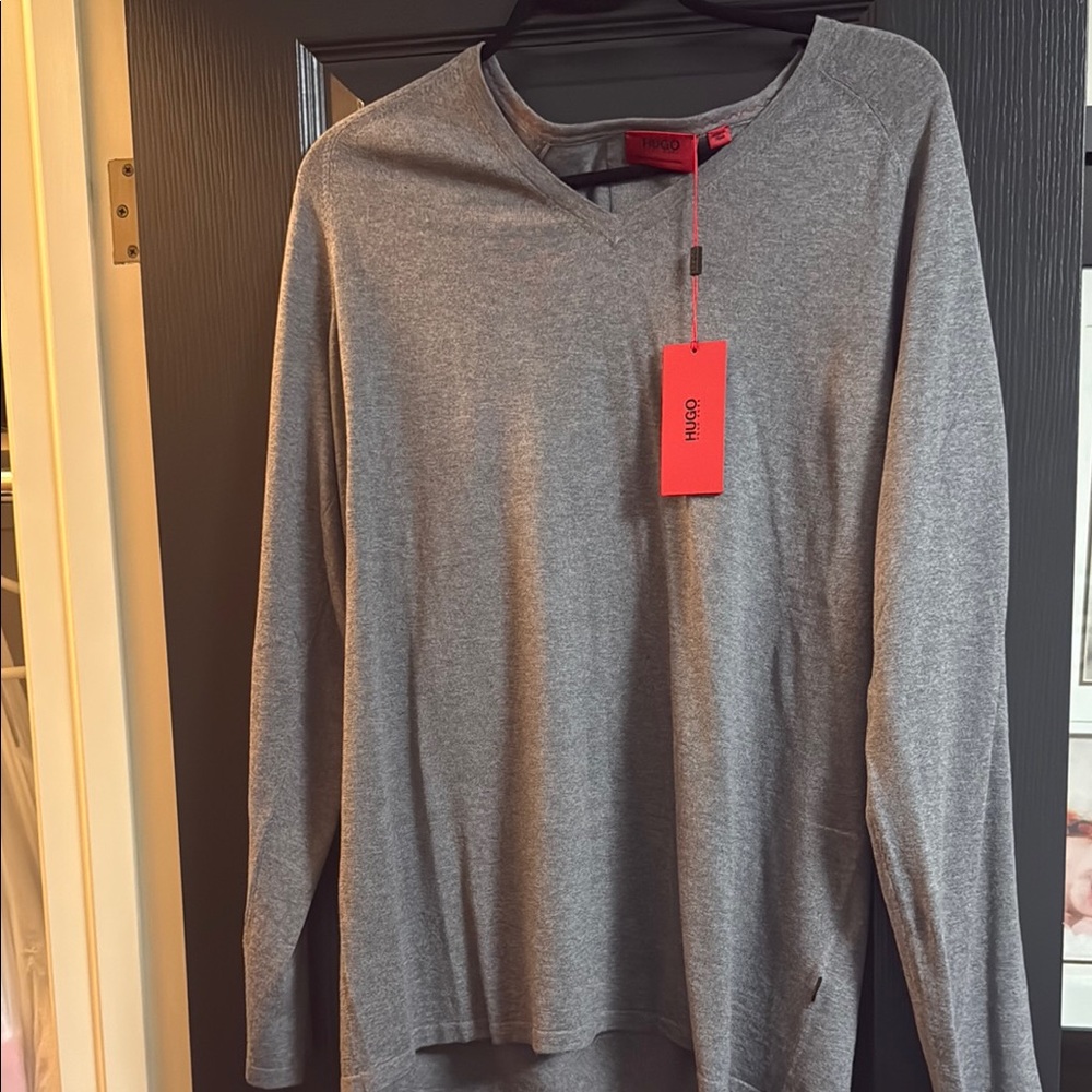 HUGO Charcoal Long Sleeve Top